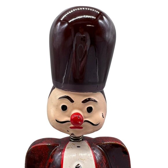 Antique Soldier Bobblehead Bank With Red Nose & Spring Neck - Picture 2 of 10